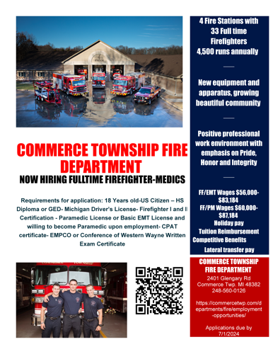 Fire Department - Now Hireing Full time Fire Fighter