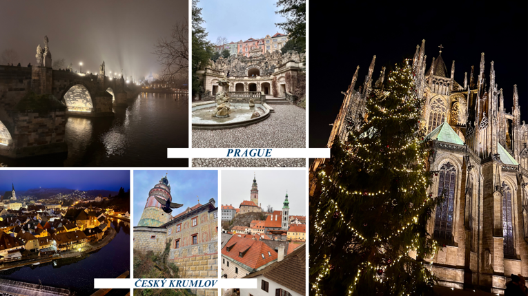 Picture Collage of Prague and Cesky Krumlov